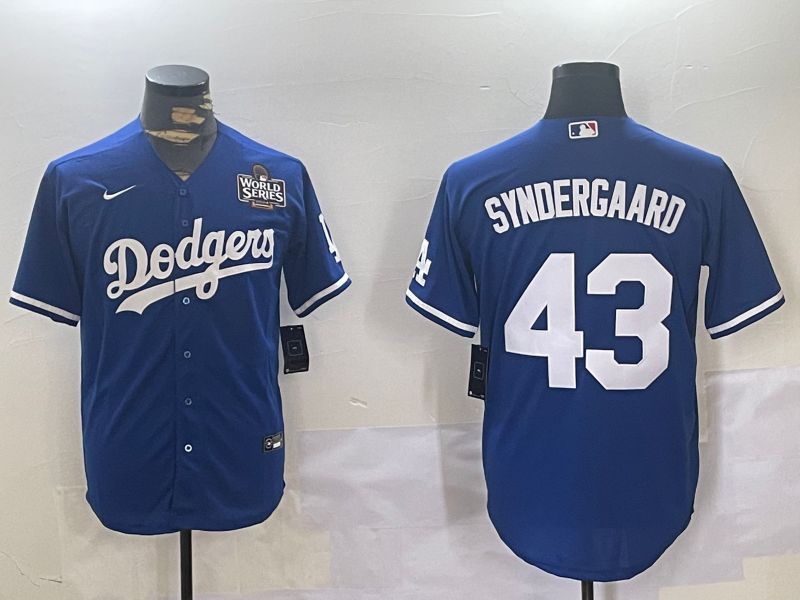 Men Los Angeles Dodgers #43 Syndergaard Blue Game 2024 Nike MLB Jersey style 1120
